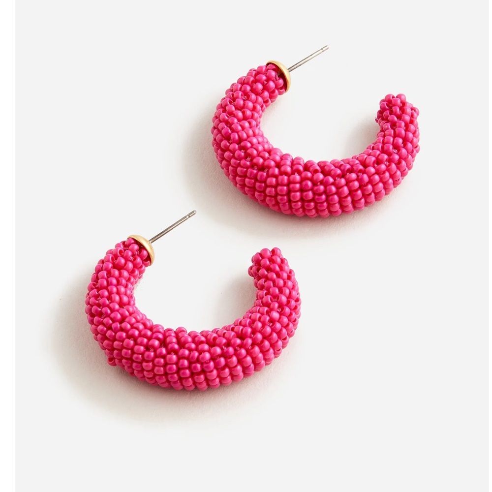 J CREW Chunky beaded hoop earrings
